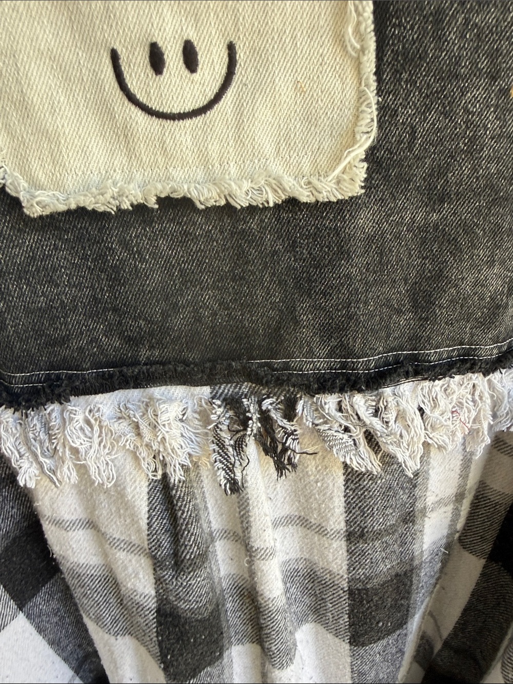 Oli & Hali Black and White Patchwork Plaid Button-Down Shirt Jacket - Picture 3 of 6